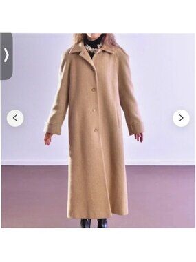 Mackintosh VTG Tan Herringbone Wool Maxi Coat 10
